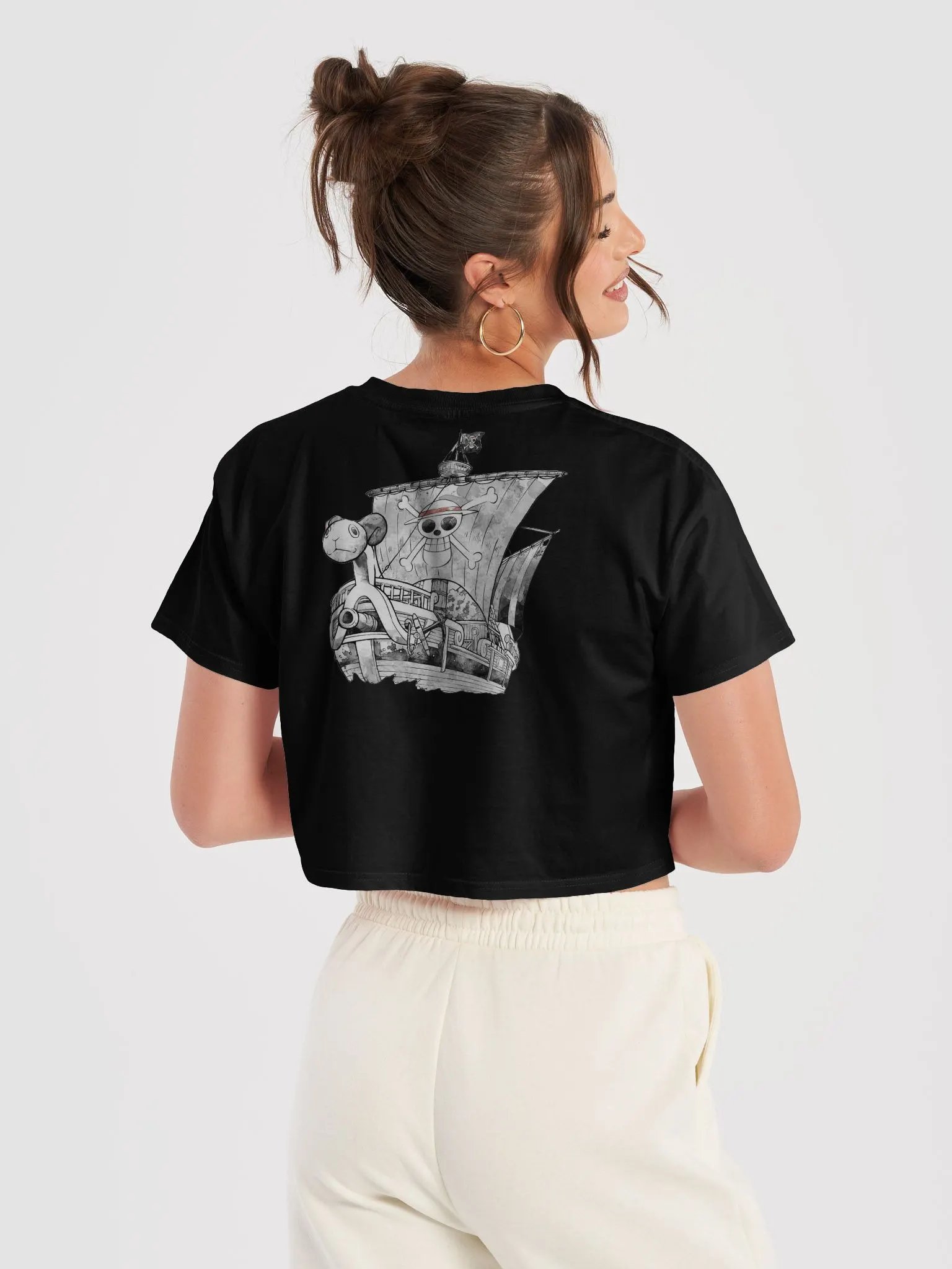 Whimsical Ship Skull Women's Crop Top product image (7)