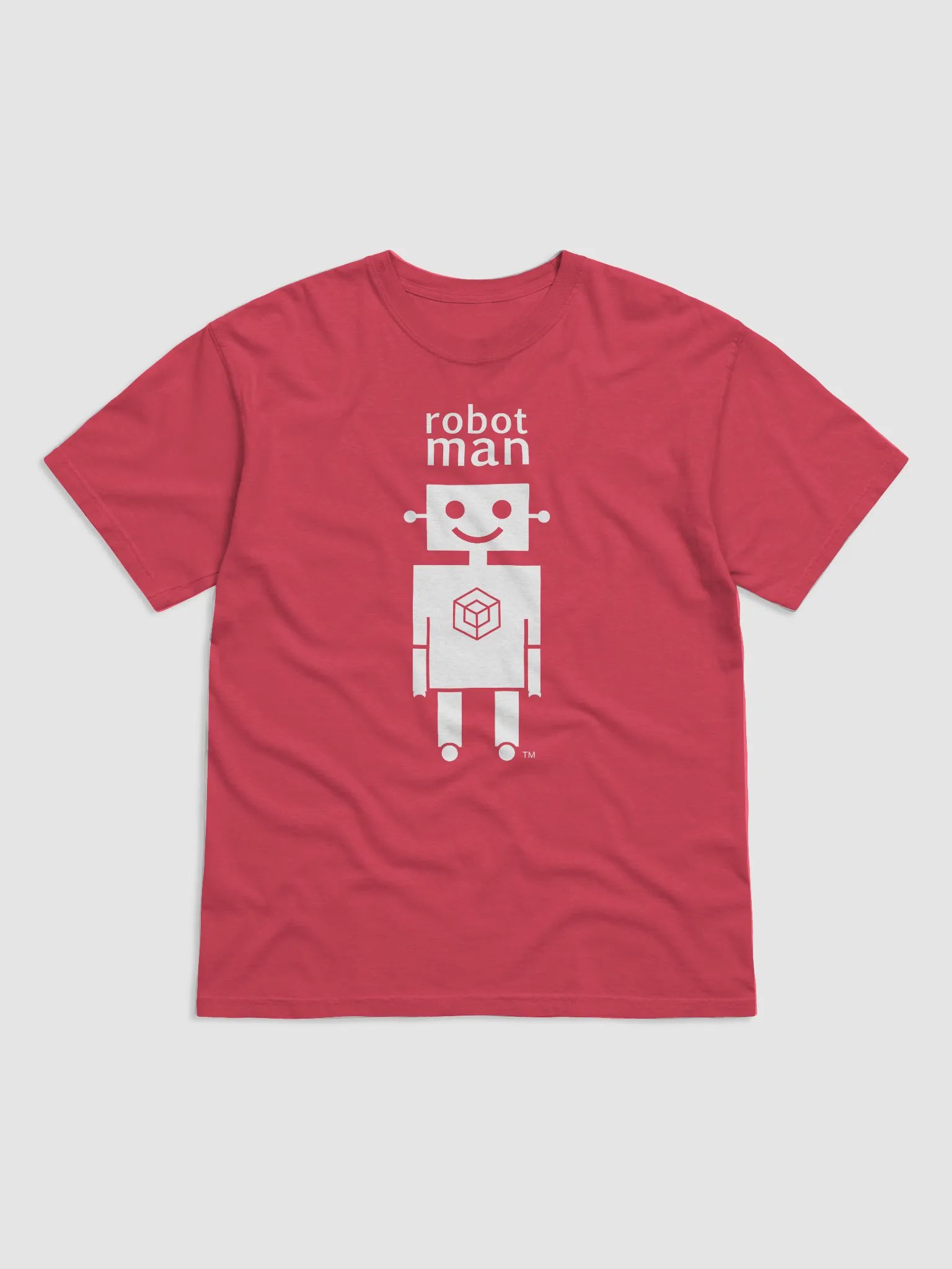 Adults Unisex Robot Man logo on red product image (1)