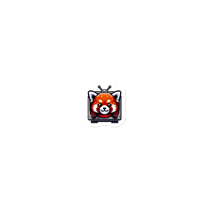 Retro Red Panda TV Die-Cut Magnets product image (1)