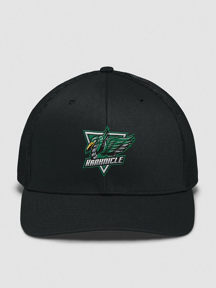 Krahnicle Blackout Trucker Hat (Green Logo) product image (1)