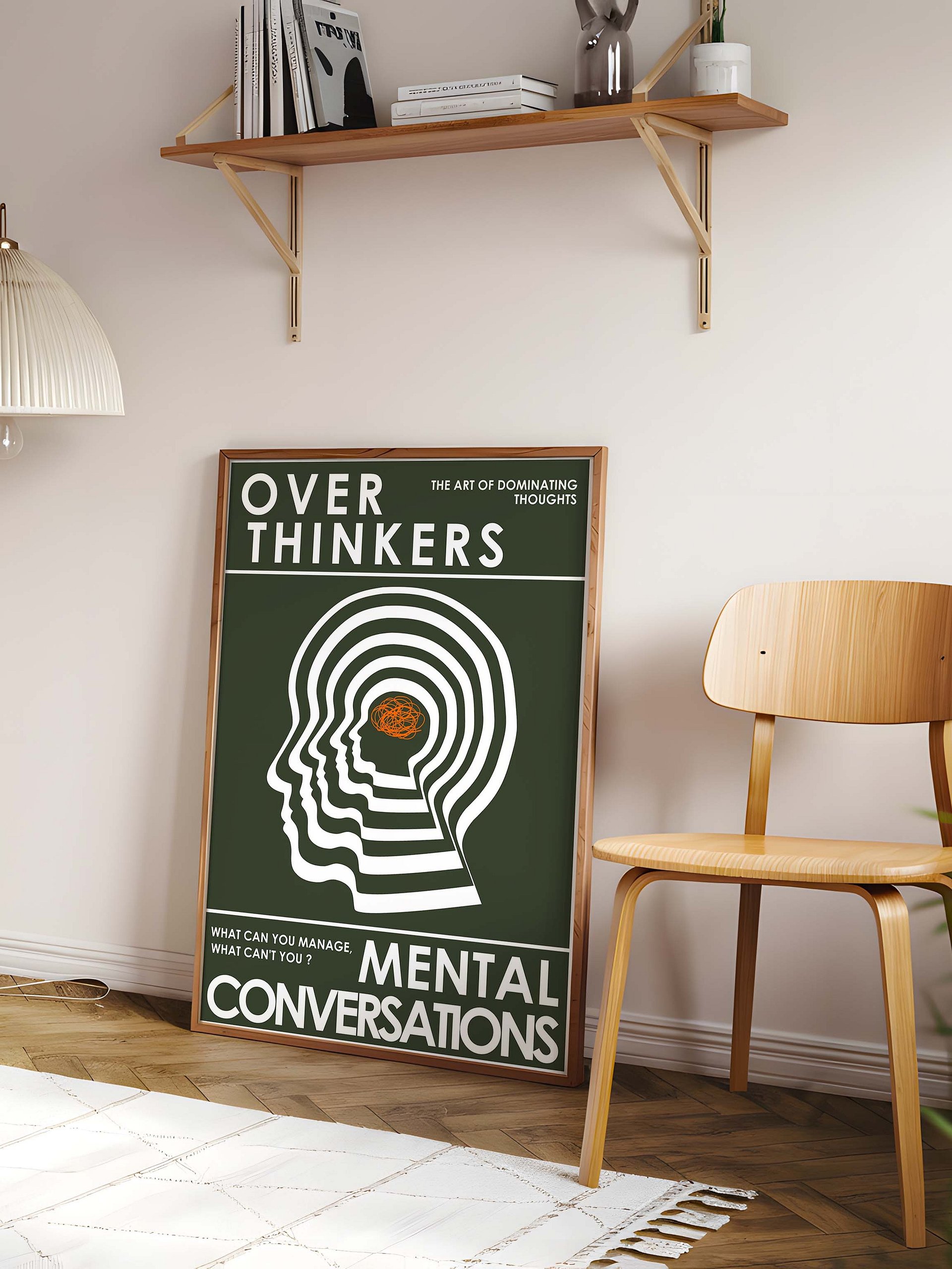 OverThinkers Wall art Poster Green White product image (5)