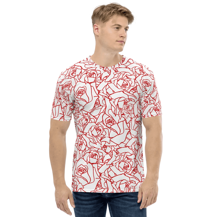Loads of Roses · white-red crew neck t-shirt product image (3)