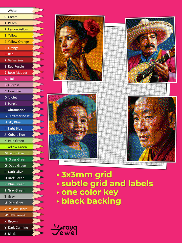 Pixel-Perfect Portrais Coloring Book: Pixel Art Color By Number with 36 Illustrations product image (2)
