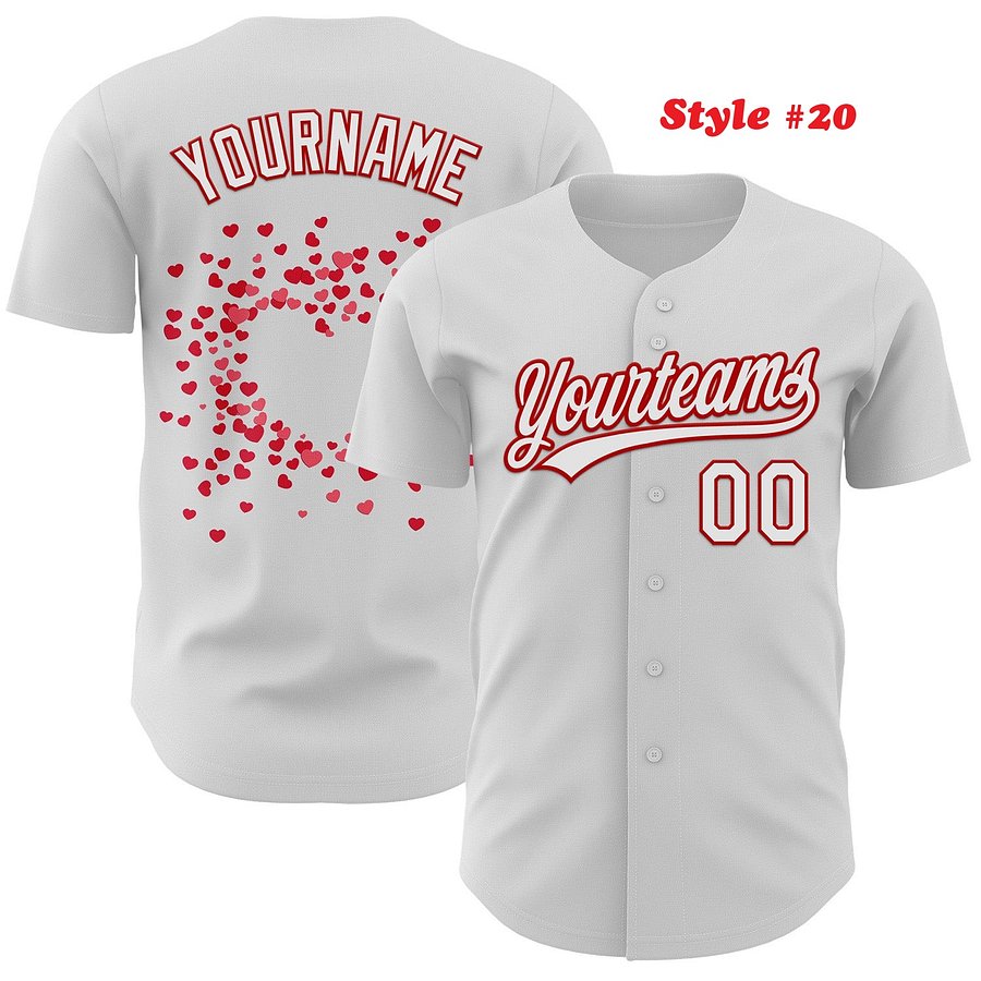 Authentic Baseball Jersey, Custom Baseball Jersey, Personalized Sport Jersey, Colorful, Flowers, Number, Gift, Love product image (186)