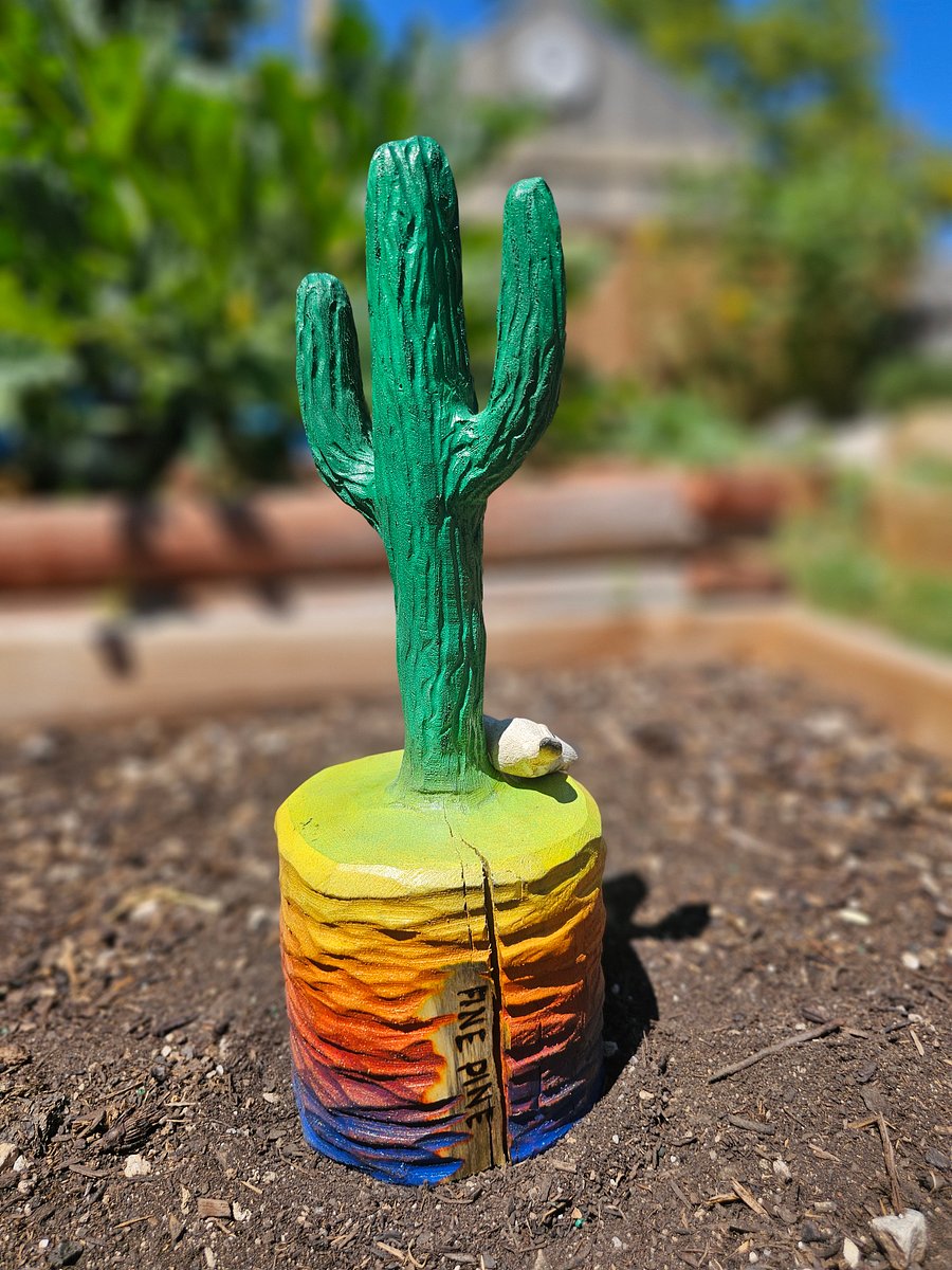 Cactus with Skull Wood Carving product image (3)