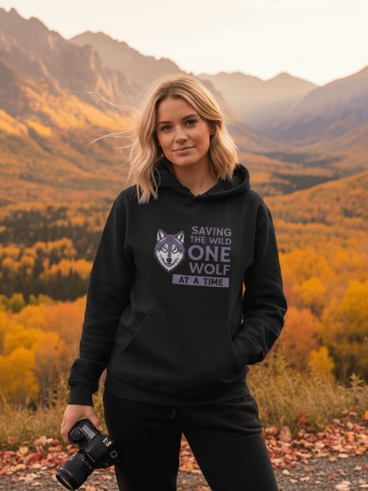 Saving The Wild One Wolf At A Time- Premium Pullover Hoodie product image (1)