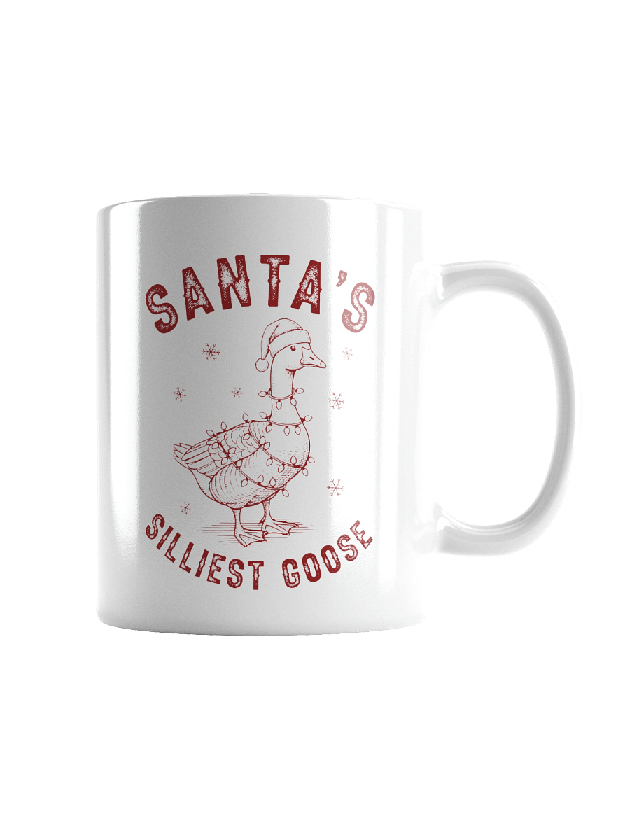 Santa's Silliest Goose White Glossy Mug product image (2)