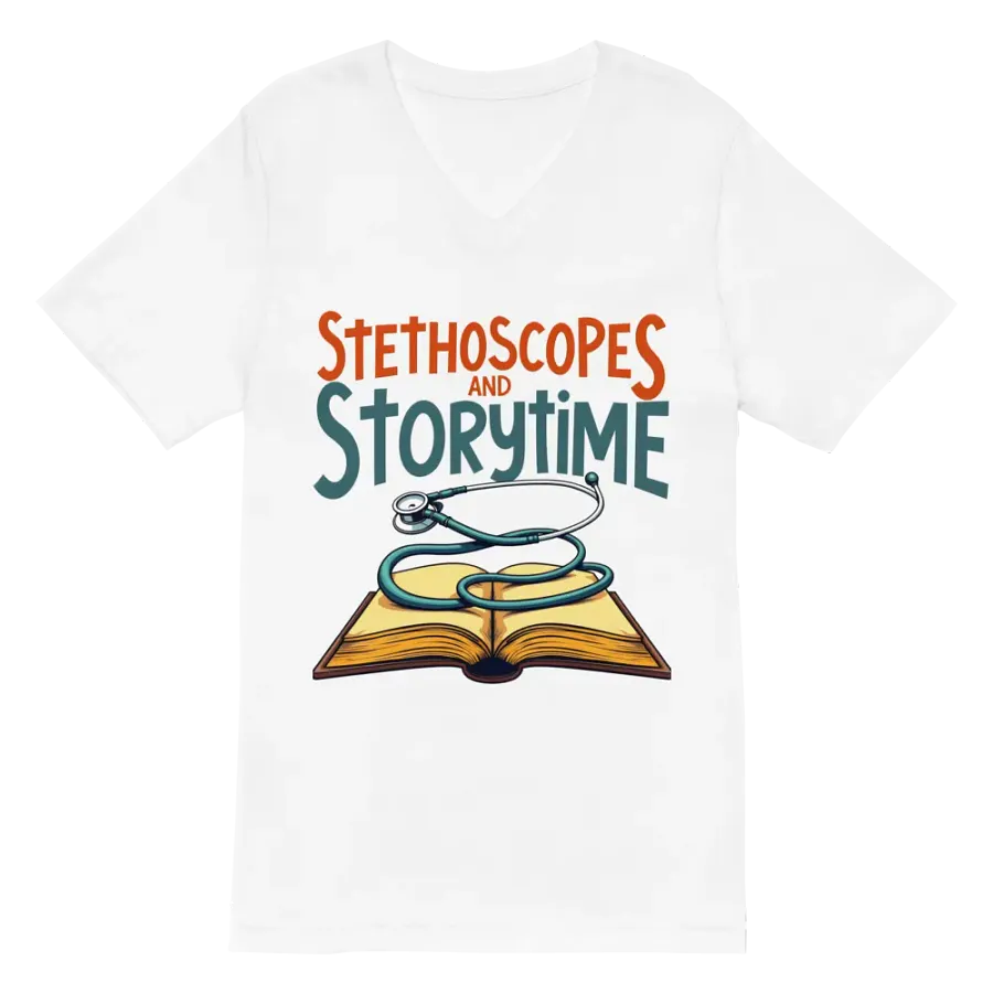 Stethoscopes and Storytime V-Neck Tee product image (2)