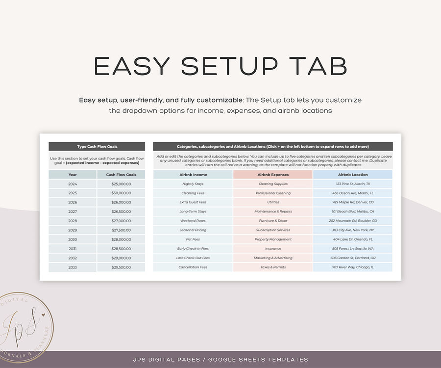 Airbnb Income and Expense Tracker Template | Google Sheets Template product image (3)