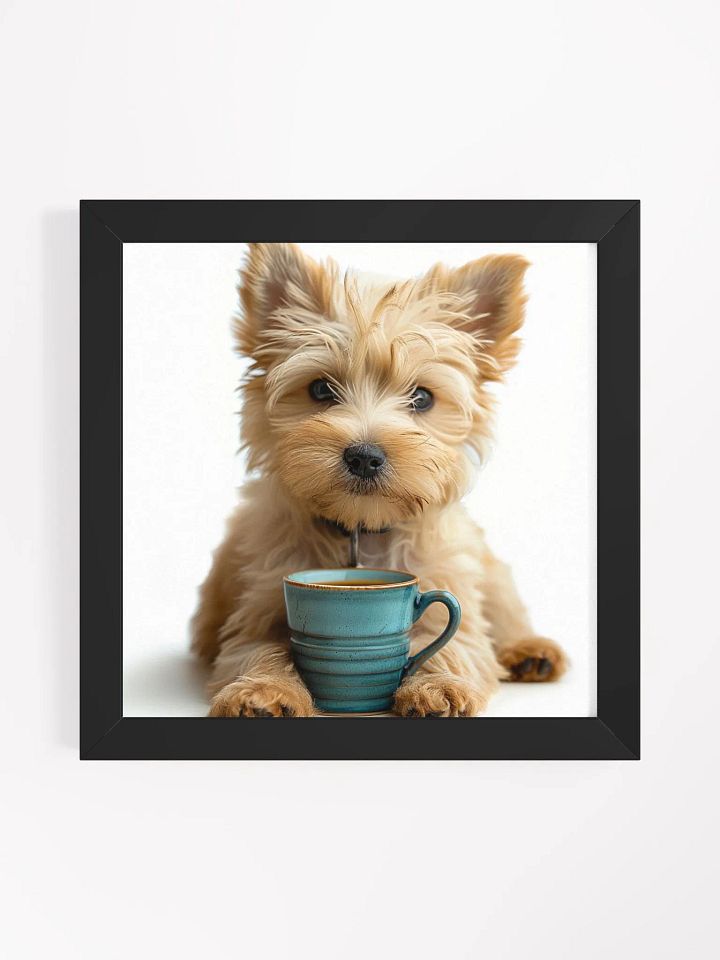 Cute Coffee Lover West Highland Terrier Dog Framed Wall Art product image (1)