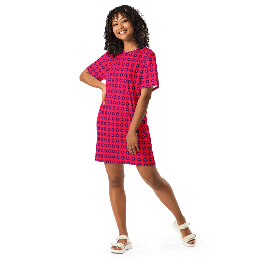 Abstract Red TShirt Dress product image (9)