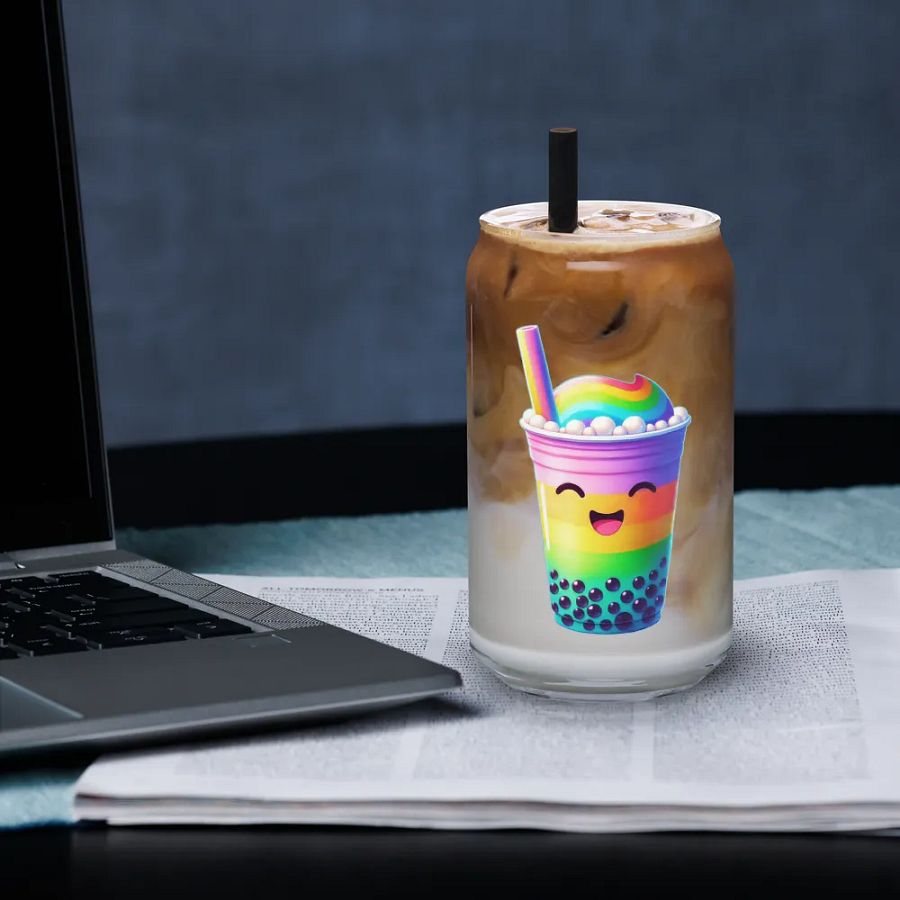 Rainbow Bubble Tea Happiness Can Glass product image (4)