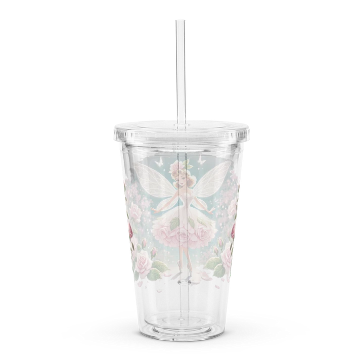 Pink Rose Fairy Plastic Tumbler with Straw product image (2)