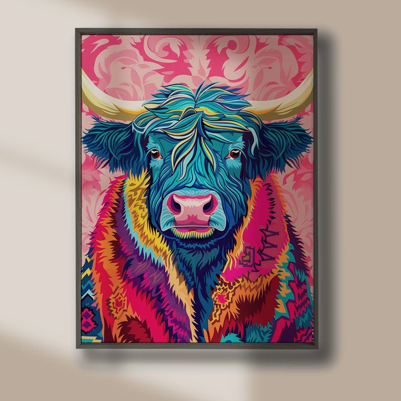 Anthropomorphic Animal Fashion Art DIGITAL Print Set of 6 ~ Frog, Toad, Highland Cow, Hedgehog, Bat, Elephant ~ product image (8)