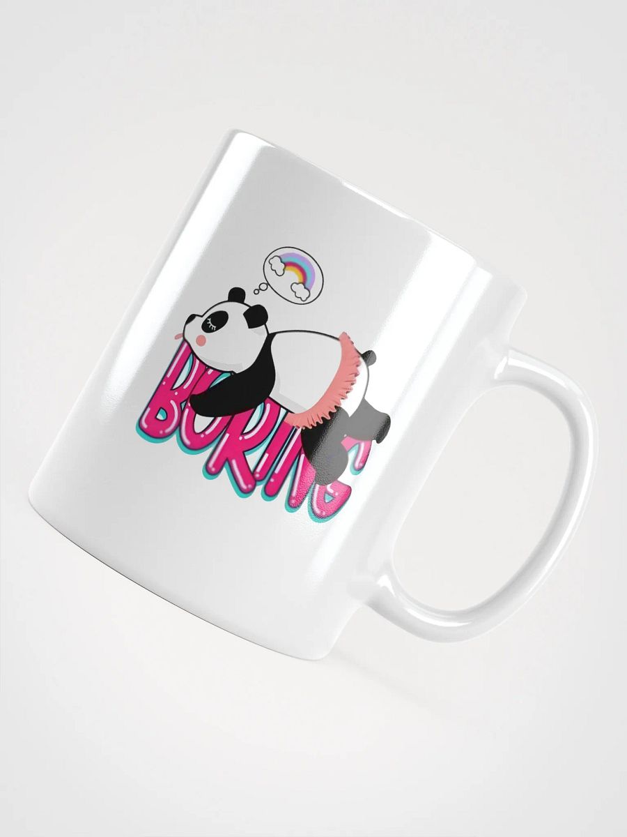 White Glossy Mug Boring Panda product image (4)