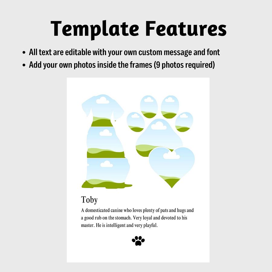Dog Memorial Photo Collage Canva Template product image (4)