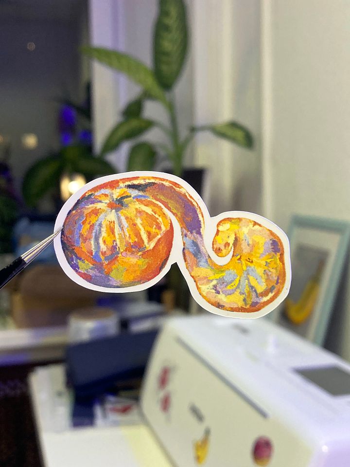 Pealed tangerine sticker product image (1)