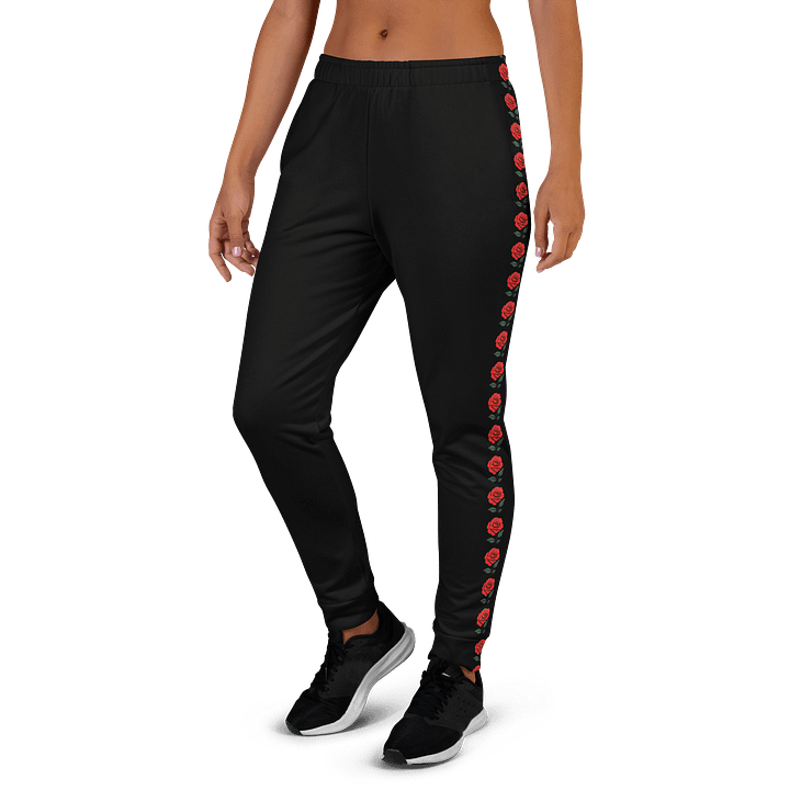 Women’s Rose Side-Stripe Black Joggers product image (2)