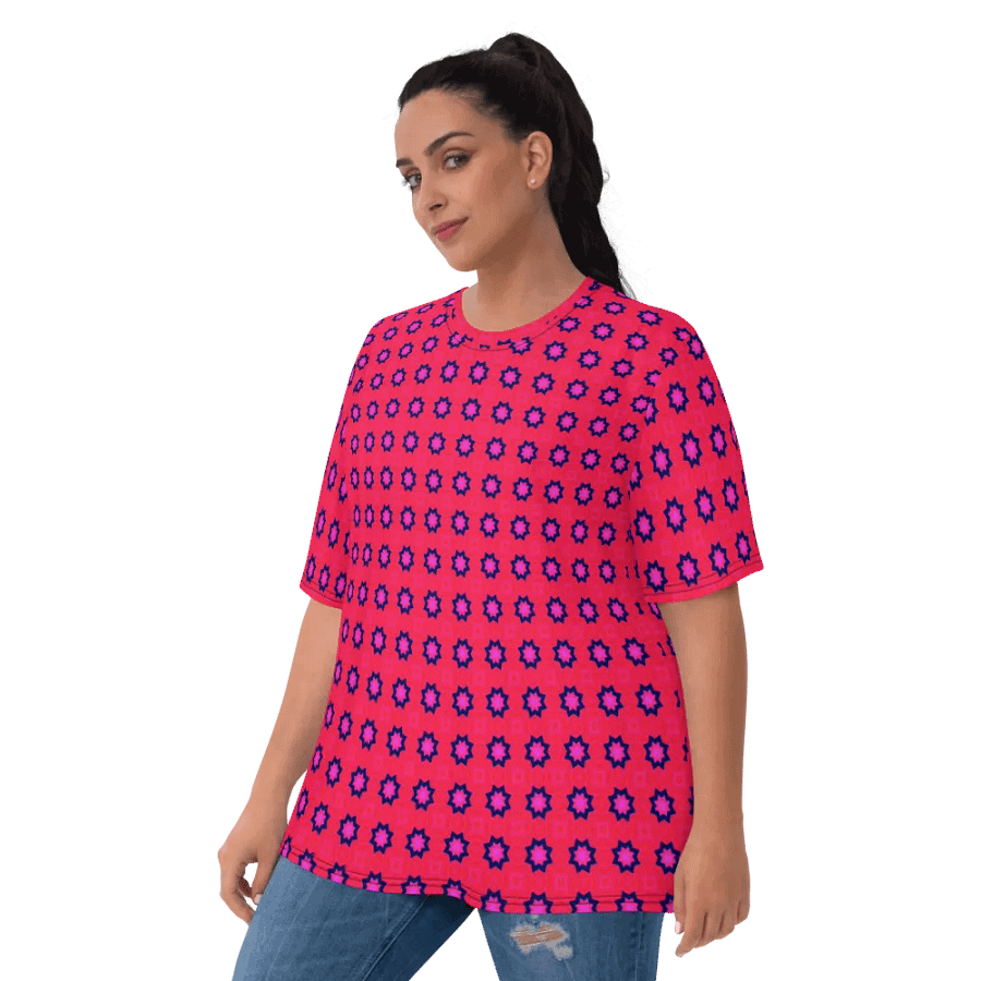Abstract Red Ladies T Shirt product image (12)