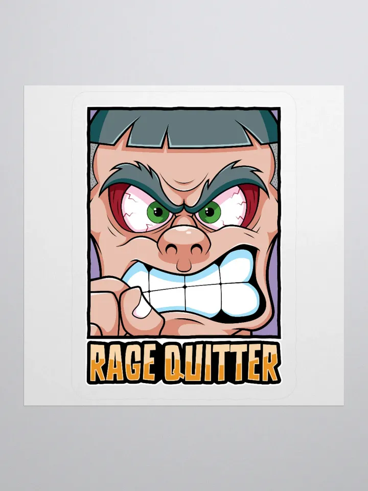 Funny Gamer Sticker – Retro Rage Quit Vinyl Design product image (1)