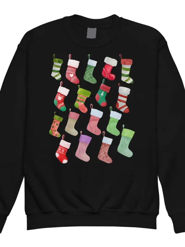 Christmas Stocking Collage Youth Crewneck Sweatshirt product image (5)