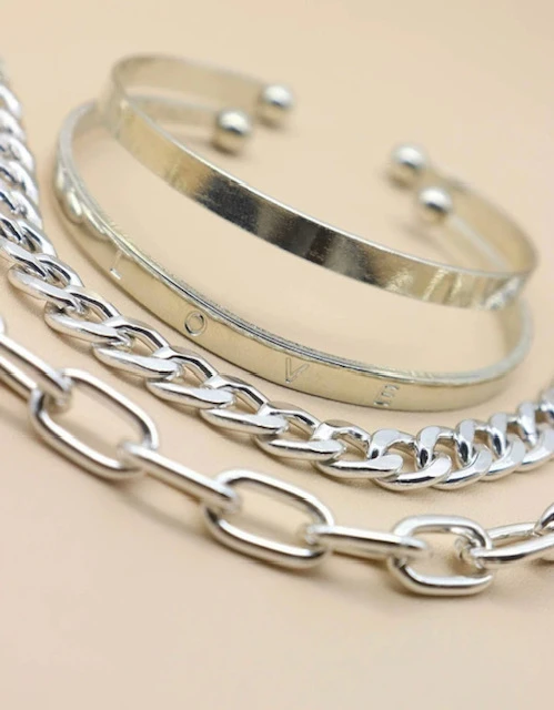 4 PC DECOR SILVER LOVE BRACELET product image (4)