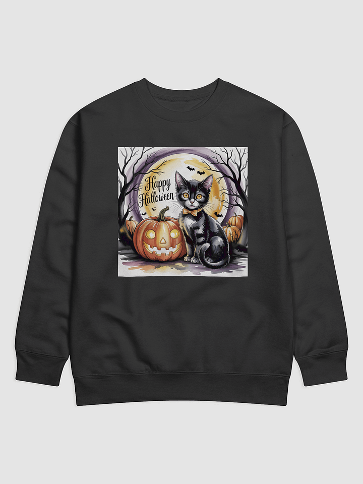 Whimsical Halloween Cat Sweatshirt product image (1)