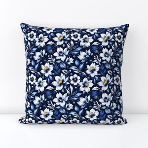 Seamless Pattern - Floral Pattern in Blue and White on Dark Blue Background product image (6)