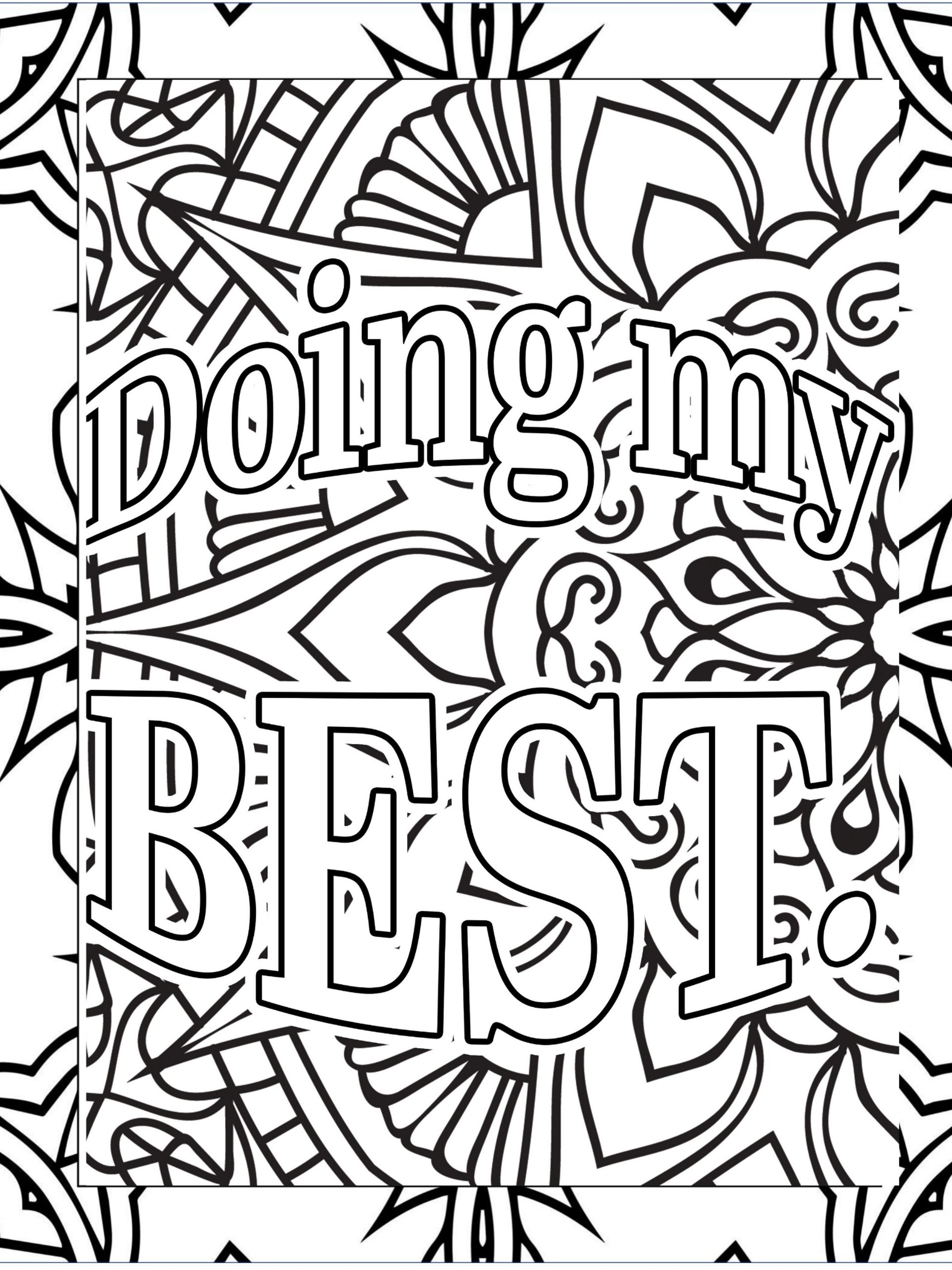 40 Positive Self Esteem Quotes Coloring Journal: Affirmations and Self Confidence Quotes and Patterns to Color for Young Women product image (8)