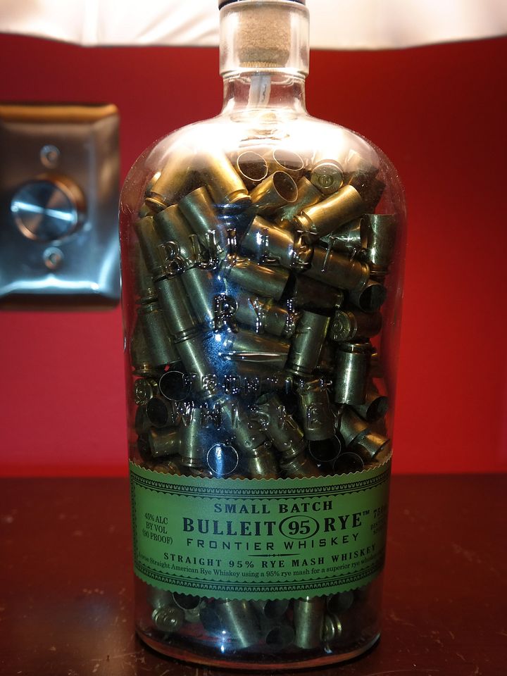 Bulleit Rye Whiskey Upcycled Bottle Lamp product image (2)