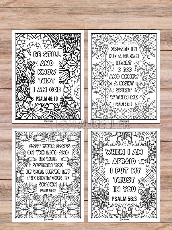 Printable Christian Colouring Book For Women - Colour In Devine Poetry: PSALMS product image (8)