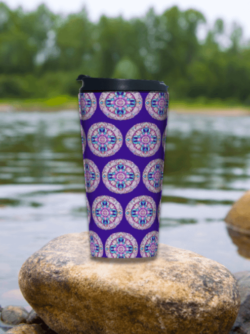 Moonlit Garden Mandala - Stainless Steel Travel Mug product image (2)