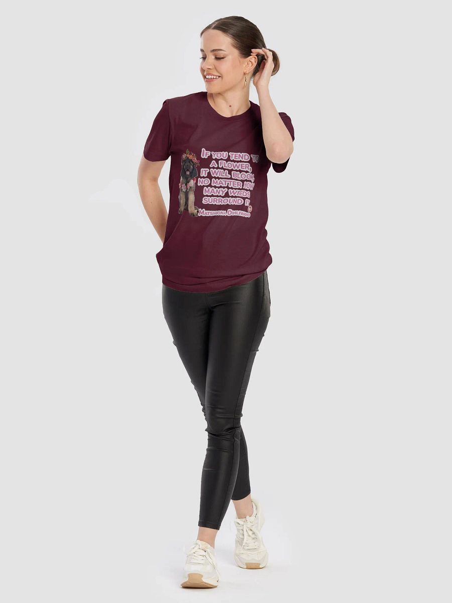 Floral Crown Puppy Tee: IF YOU TEND TO A LFOWER, IT WILL BLOOM, NO MATTER HOW MANY WEEDS SURROUND IT. product image (10)