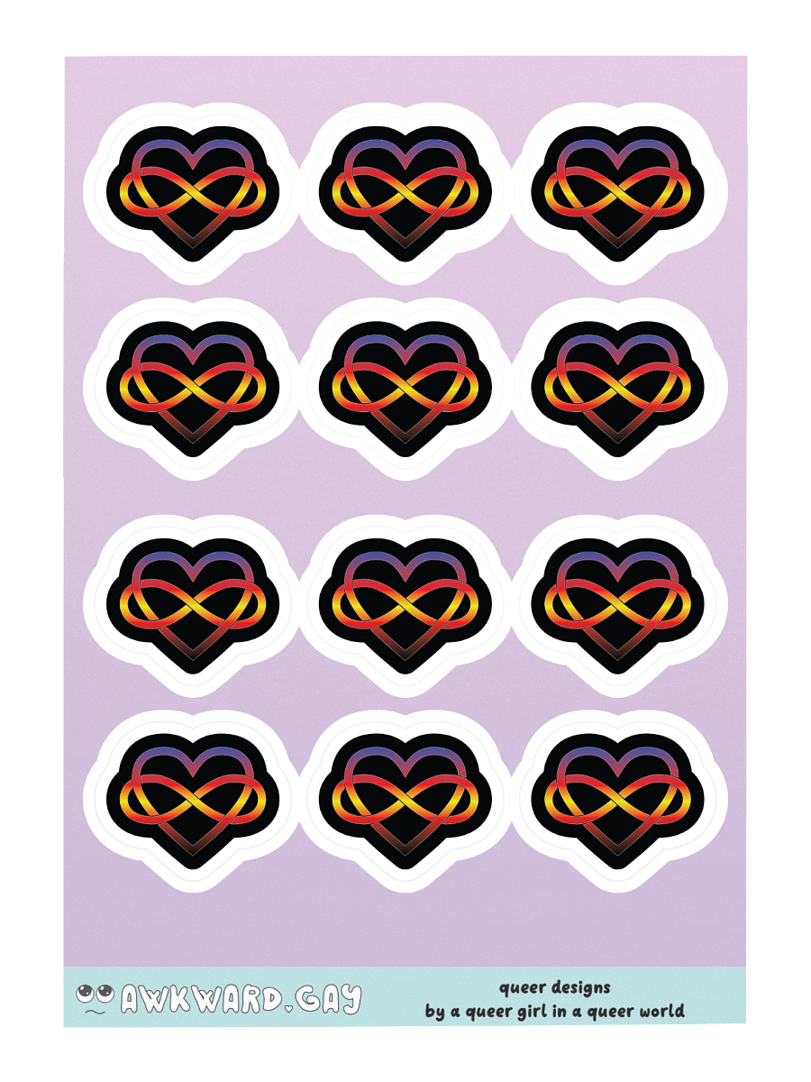 Polyamory Pride Gradient Polyamory Infinity Heart Sticker Sheet product image (3)