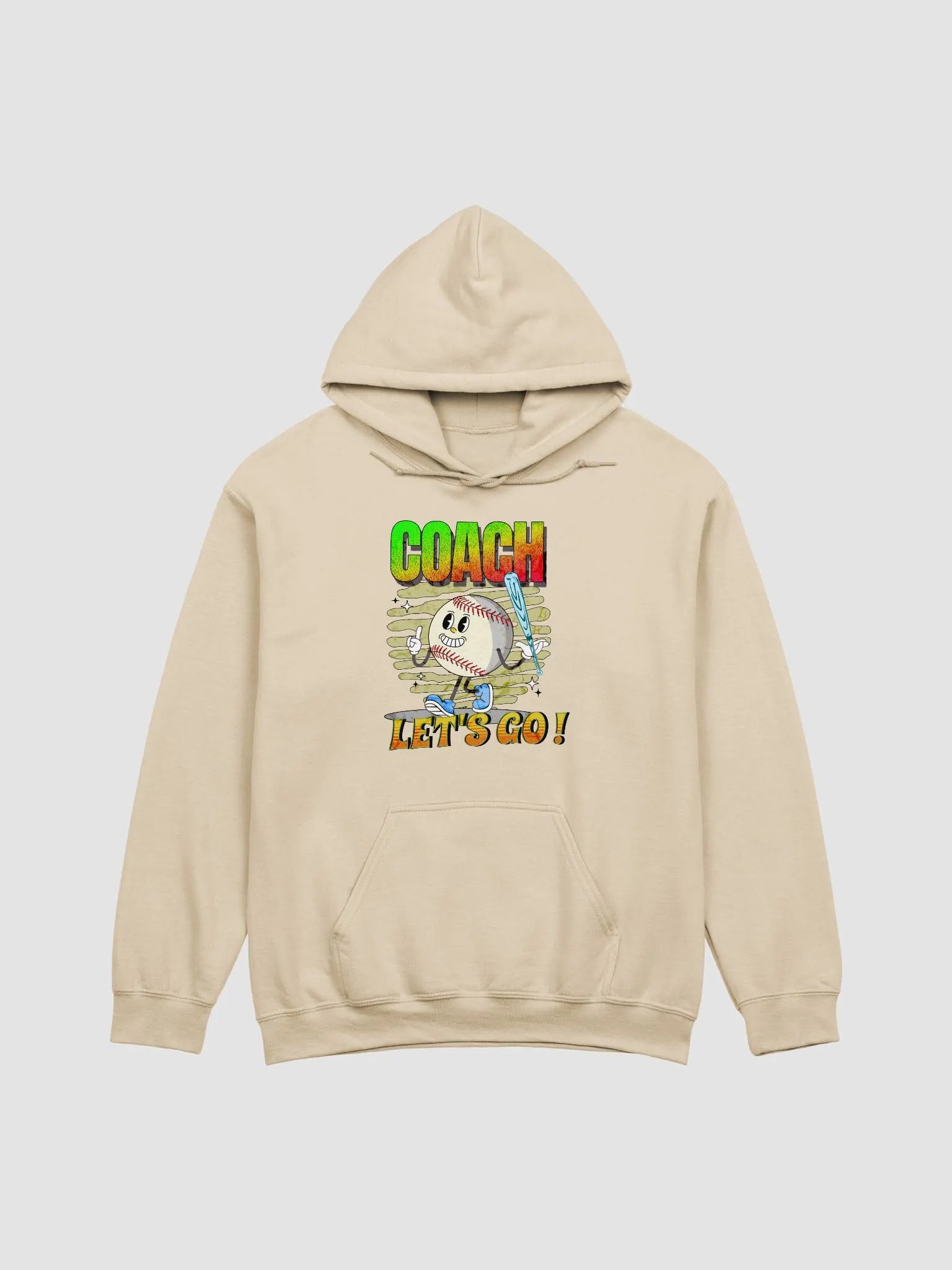 Retro Mascot Coach Lets Go Baseball Character Hoodie product image (19)