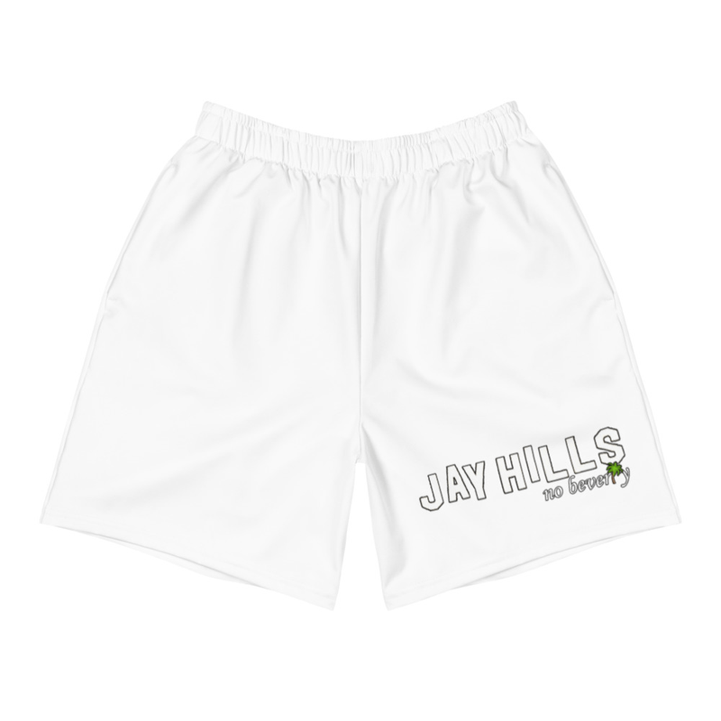 [JayHills] Men's Logo Athletic Long Shorts - White