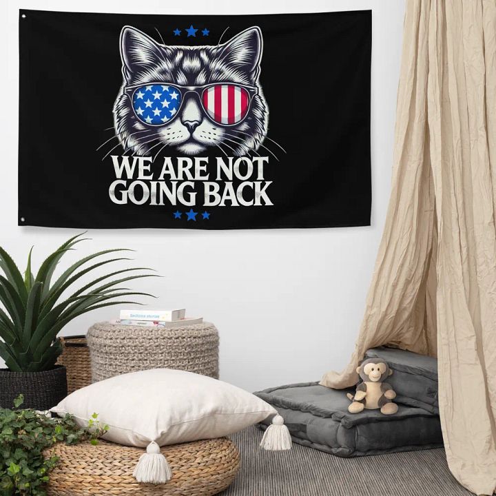 US Election Day 2024 We Are Not Going Back Cat America Flag product image (2)