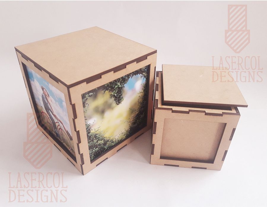 Photo Cube Keepsake Box (two sizes) - Laser Cut Files product image (7)