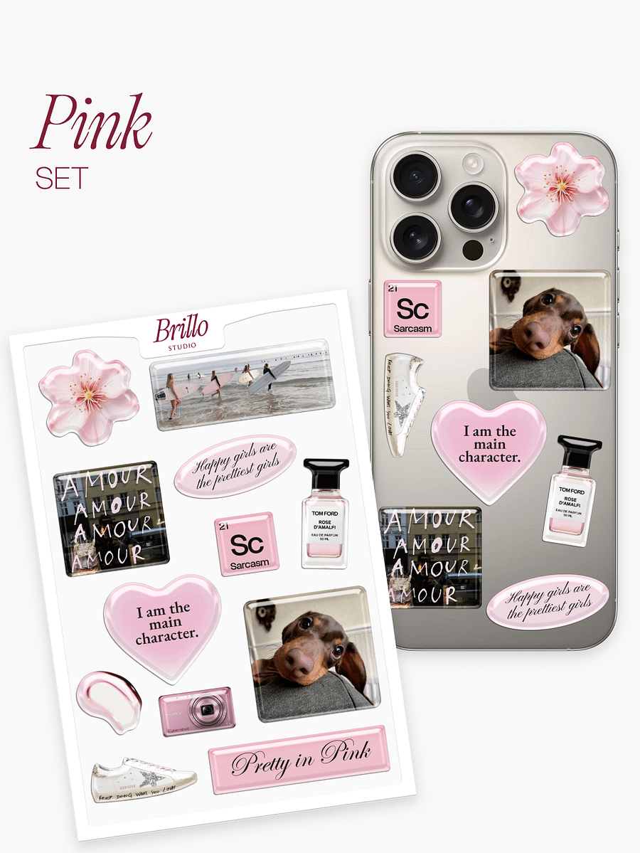 Pink 3D Sticker Set product image (1)