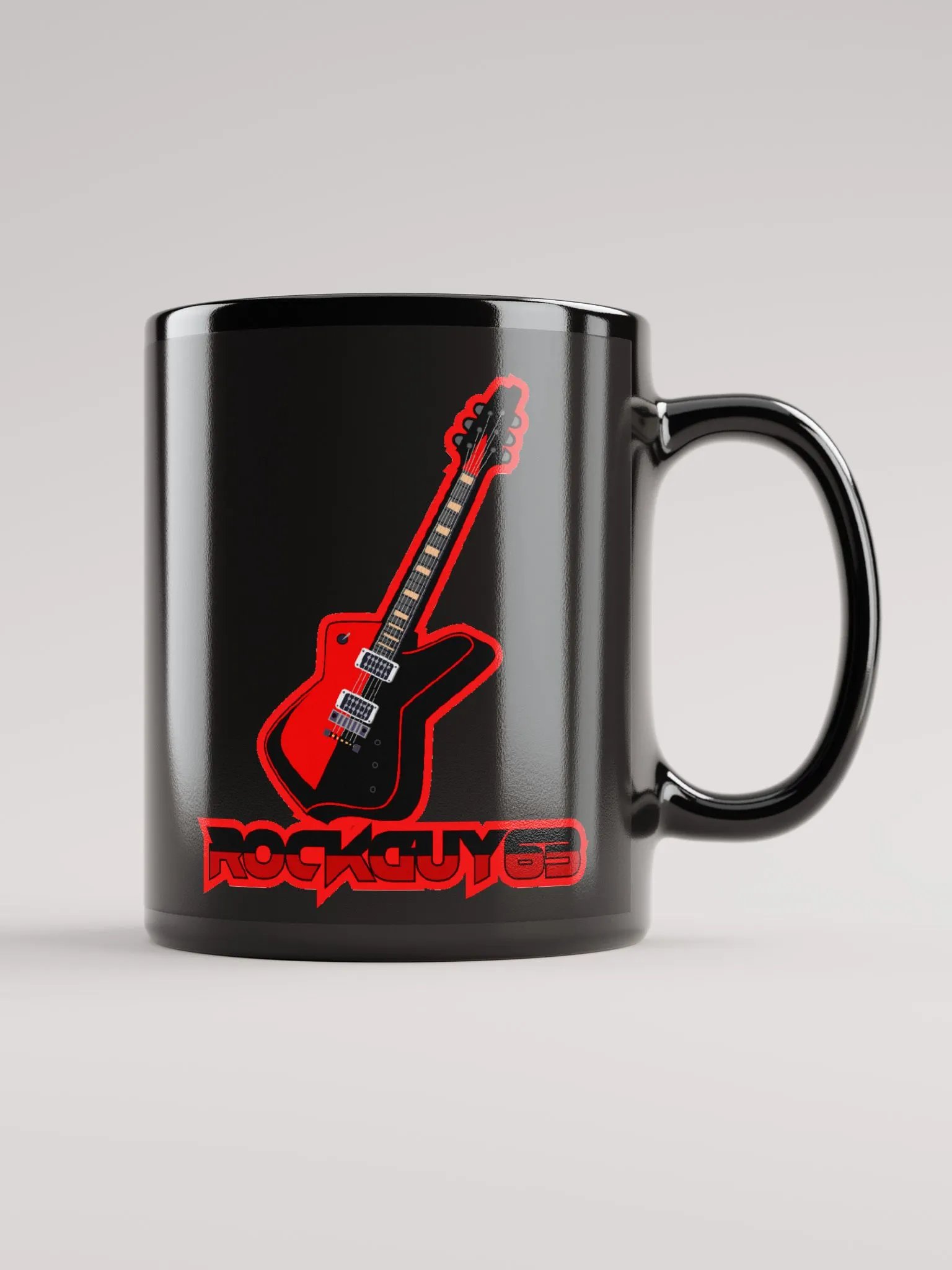 Rockguy Guitar Logo Black Coffee Mug product image (1)