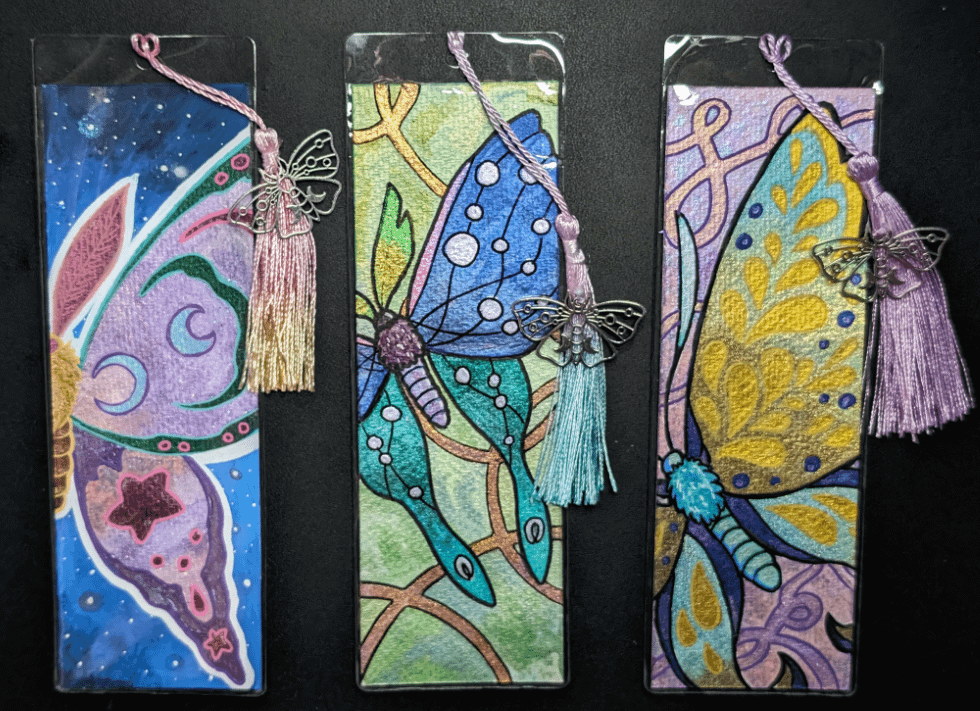 Watercolor Bookmark: Nightsong Moths Set 1 product image (1)
