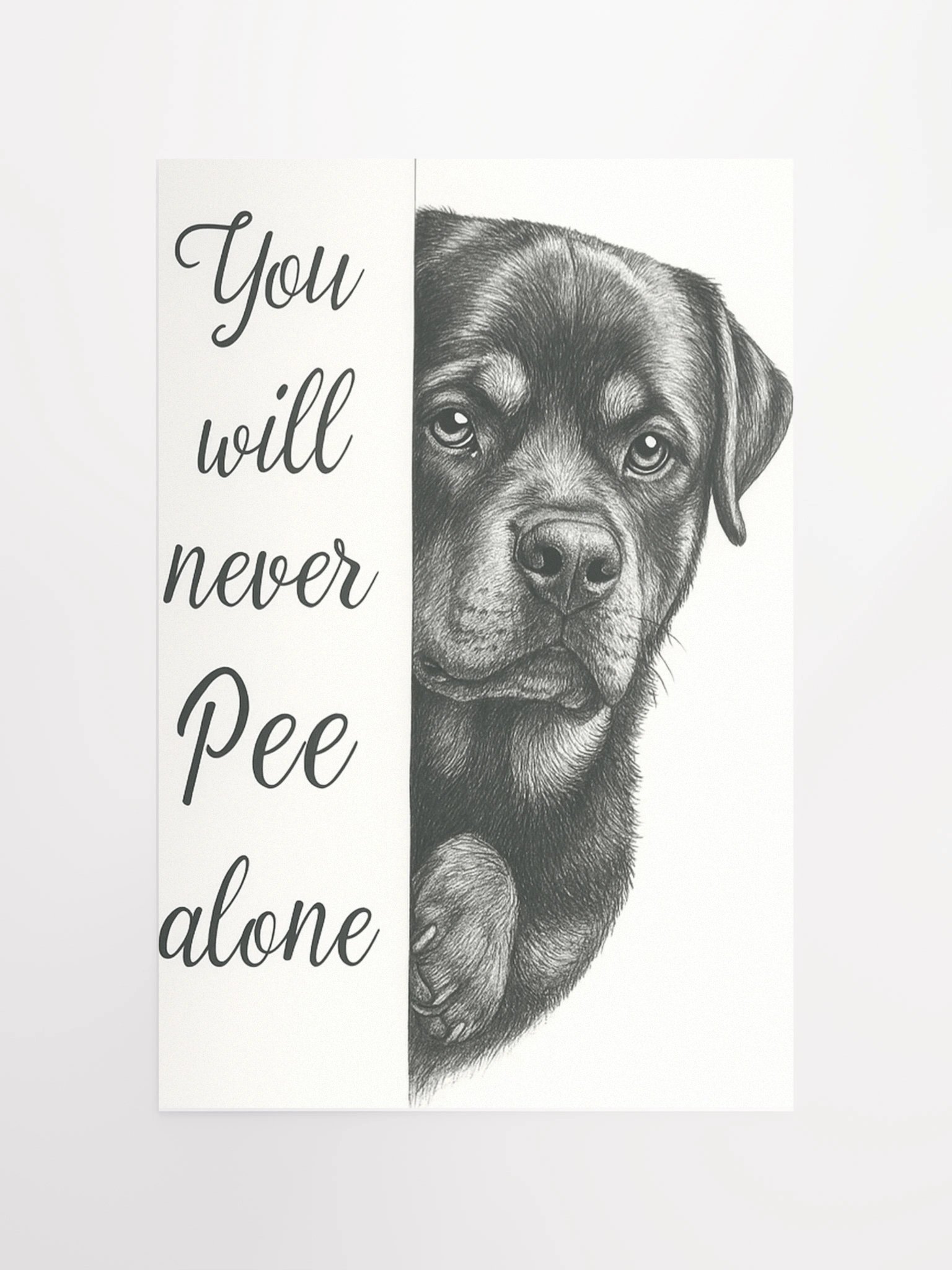 Rottweiler 'Pee Alone' Matte Poster product image (11)