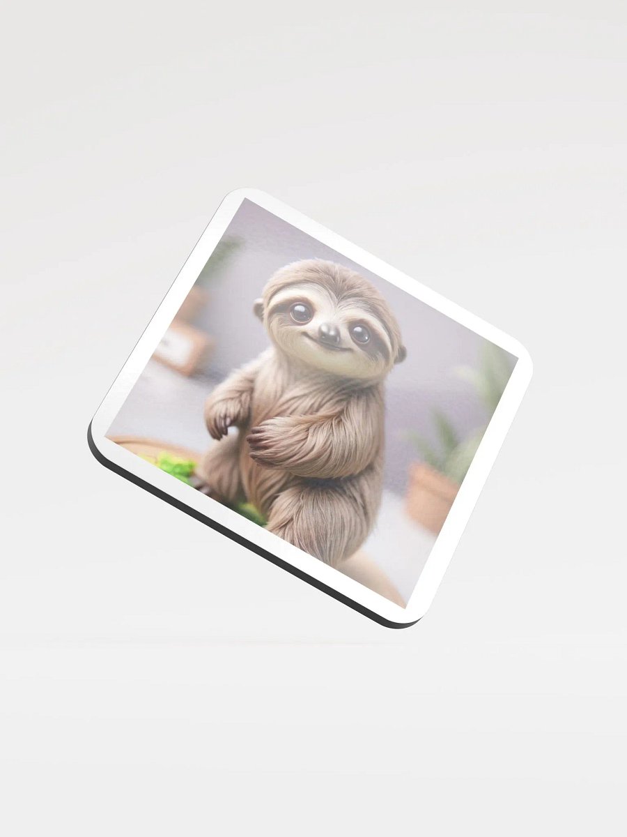 Sloth Serenity Glossed Cork Coaster product image (1)