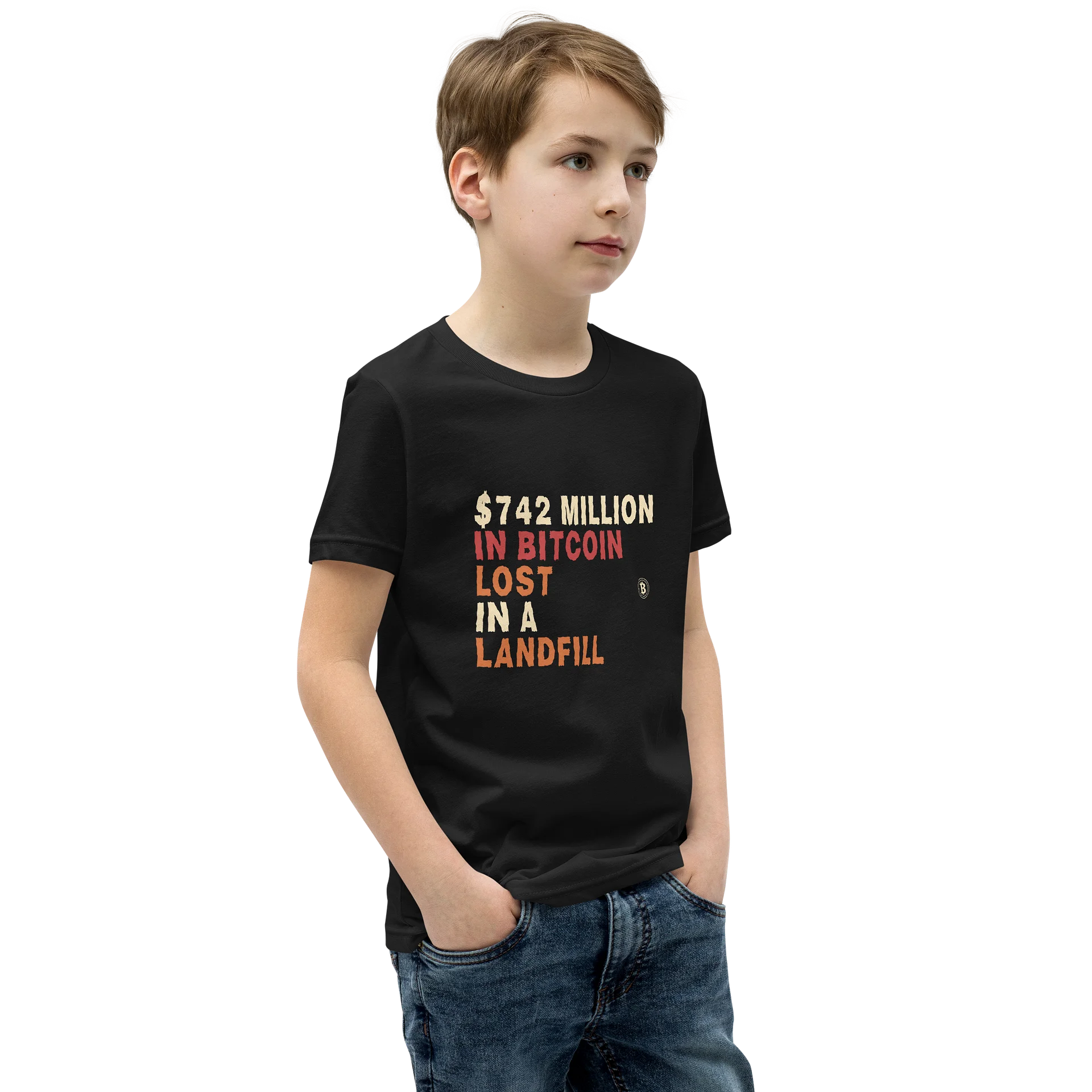 Keep Bitcoin Code Safe Youth T-Shirt product image (2)