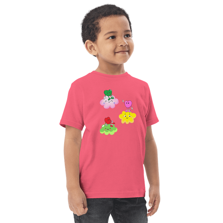 Cloudy Little Hearts Toddler Jersey T-Shirt product image (10)