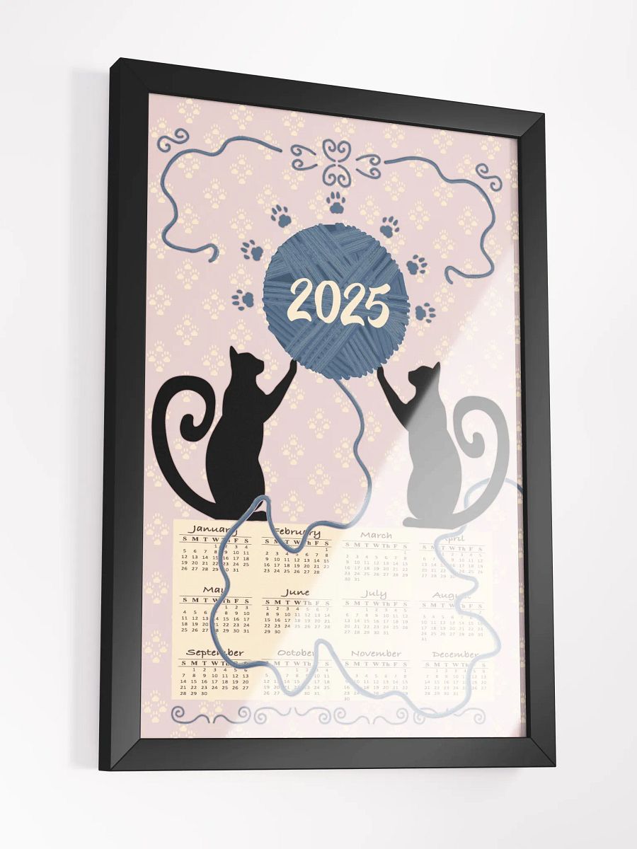 Framed "Cat’s At Play" 2025 Calendar Poster – Mauve product image (3)