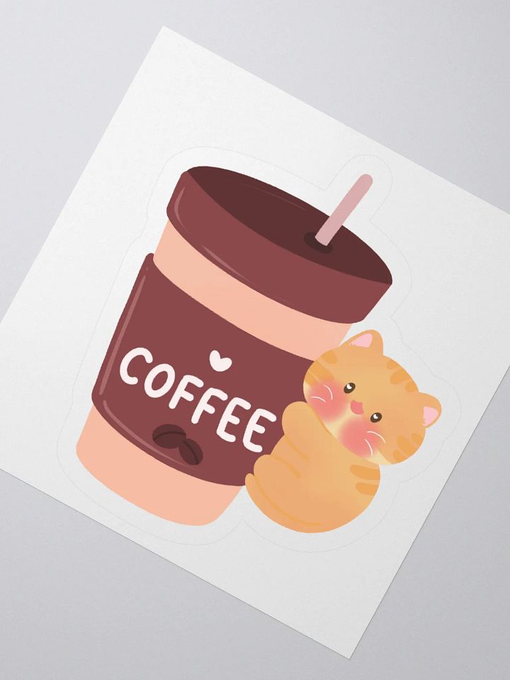 Coffee Love! OrangeCat Vinyl Sticker product image (2)