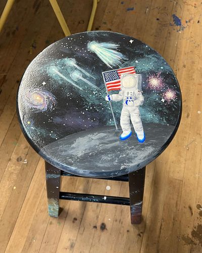 A very special someone deserves a very special treasure! This specially designed stool was painted for a science teacher’s cl...