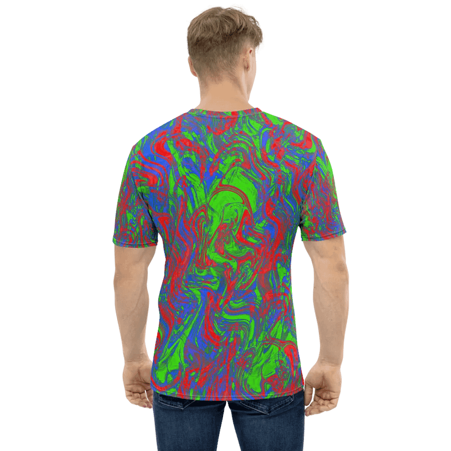 Techno Pattern T-Shirt in Red, Green, Blue, and Purple product image (2)
