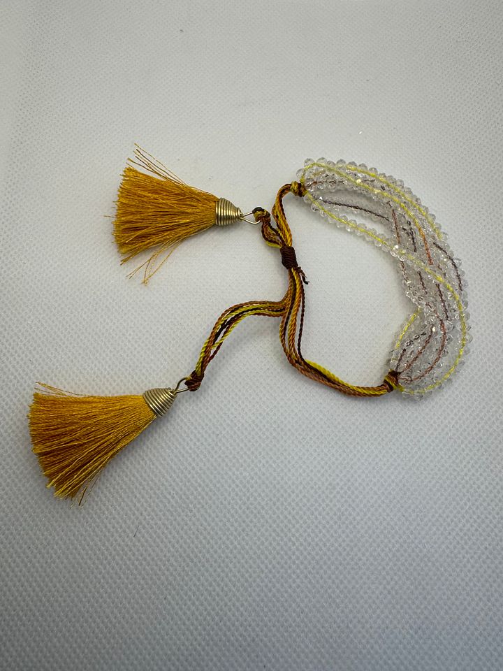 Clear Beaded Tassel Bracelet product image (1)